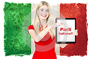 Italian language learning concept