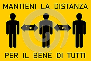 Mantieni la distanza - Italian language photo