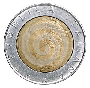 Italian lira coin