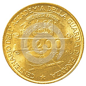 200 italian lira coin