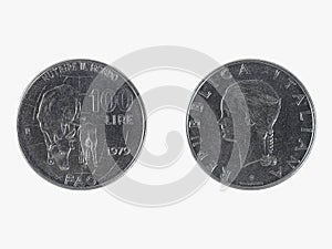 Italian liras coin