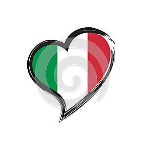 Italian love heart grunge icon isolated on white background.