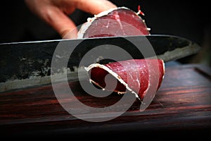 Italian lunch meat bresaola photo