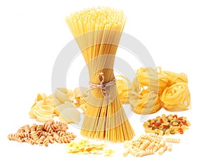 italian macaroni isolated on white background.