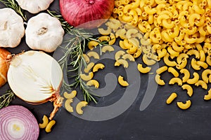 Italian macaroni pasta ingredients