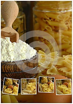 Italian Macaroni Pasta Uncooked Collage