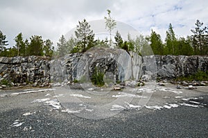 Italian marble quarry in Ruskeala mountain park