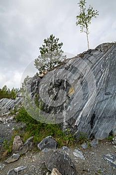 Italian marble quarry in Ruskeala mountain park