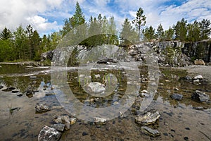 Italian marble quarry in Ruskeala mountain park