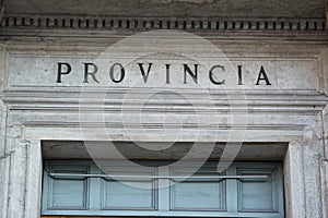 Italian marble written text Provincia, Province photo