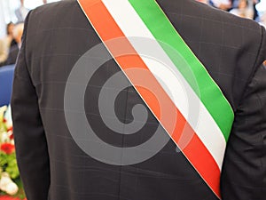 Italian mayor with sash photo