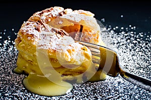 Italian Millefoglie pastry with custard