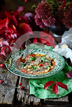Italian minestrone  veggy soup .style rustic
