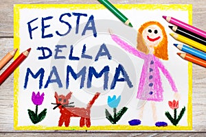 Italian Mother`s Day card with Happy Mother`s Day