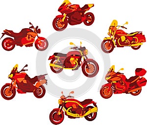 Italian motorcycle red icons