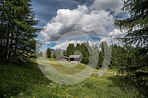 Italian mountain landscape. San Cassiano