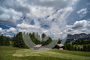 Italian mountain landscape. San Cassiano