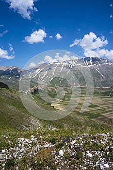 Italian mountain village Castelluccio photo