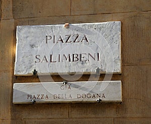 Italian name of Square Called PIAZZA SALIMBENI