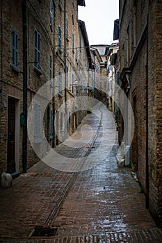 Italian narrow alley, Urbino.