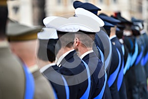 Italian national guard of honor during a welcome ceremony
