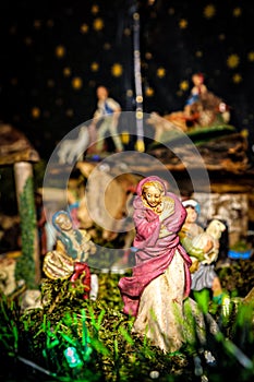 italian nativity, parts of the main scene