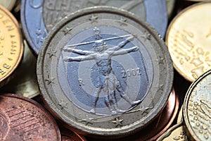 Italian one euro coin photo