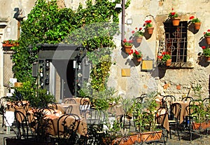 Italian outdoor cafe and wine bar