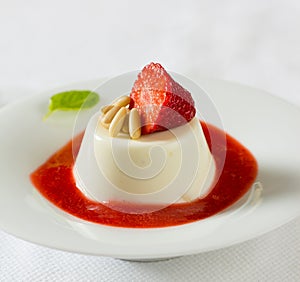 Italian panna cotta dessert