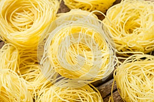 Italian pasta capelli di angelo nests photo