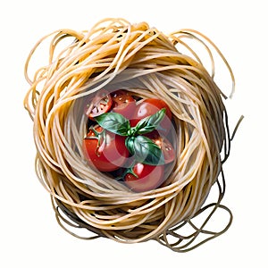 Italian pasta and cherry tomato.