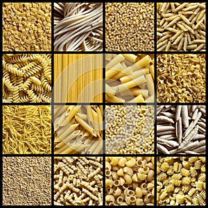 Italian pasta collage