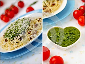 Italian pasta collage.