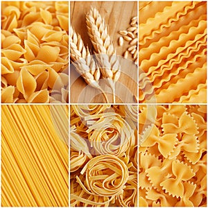 Italian pasta collage