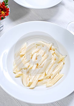 Italian pasta with cream sauce
