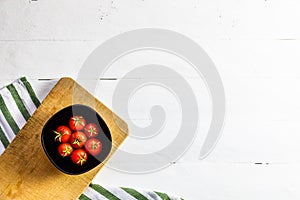 Italian pasta ingredients. Cherry tomato and spices for cooking