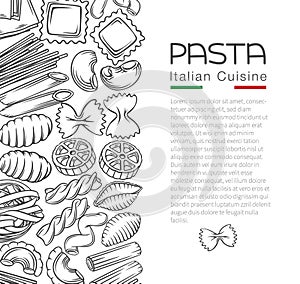 Italian pasta macaroni template page menu