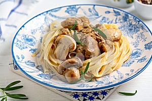 Italian pasta with mushrooms