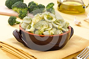 Italian pasta, orecchiette with broccoli