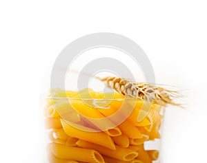 Italian pasta penne with wheat