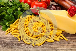 Italian pasta raw Maccheroni for cooking