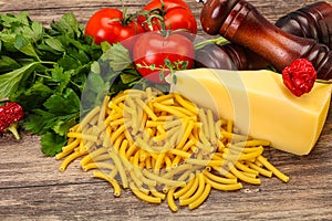 Italian pasta raw Maccheroni for cooking