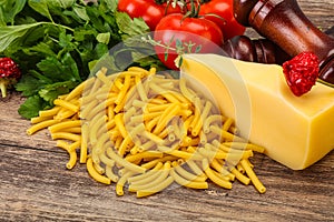 Italian pasta raw Maccheroni for cooking