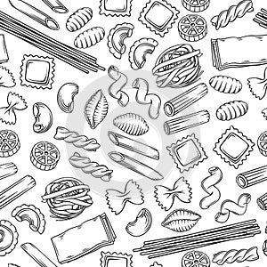 Italian pasta seamless pattern