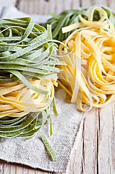 Italian pasta tagliatelli