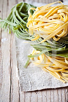 Italian pasta tagliatelli photo