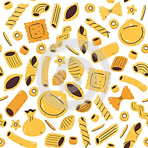 Italian Pasta vector Seamless Pattern