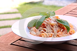 Italian pasta with vegetables