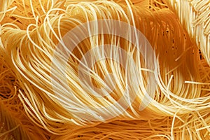 Italian pasta vermicelli close-up. Food background