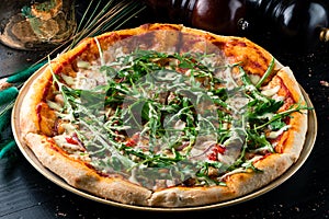 italian pizza with arugula